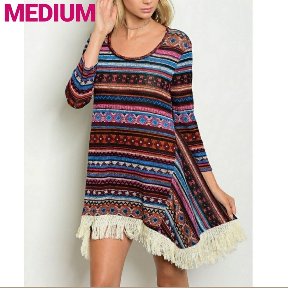 Black Tribal Print Dress